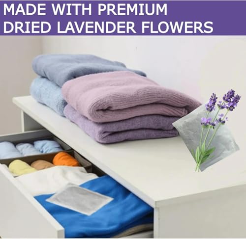Natural Lavender Sachet Bags for Closets and Drawers, 6 Pack