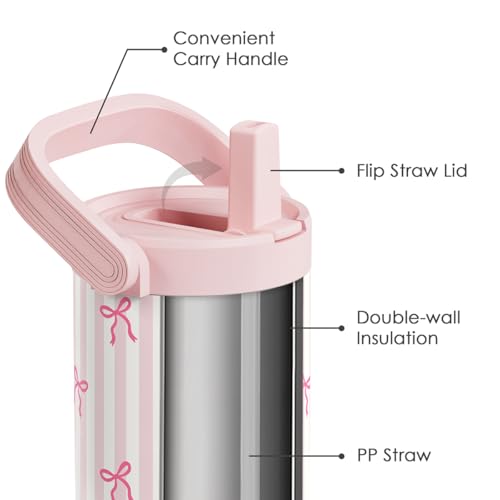 30oz Stainless Steel Insulated Travel Tumbler with Straw and Carry Handle