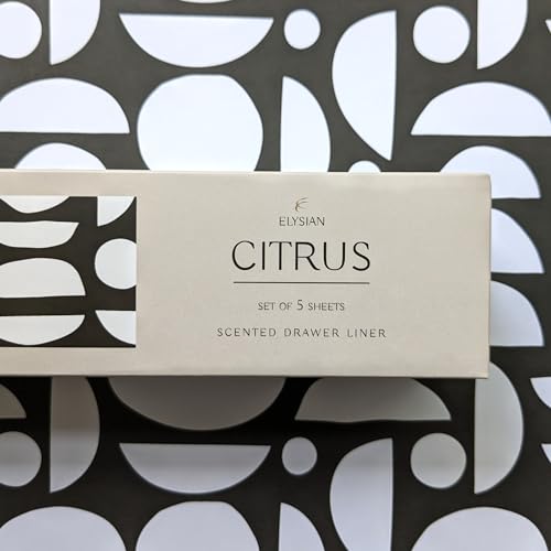 Scented Drawer Liners - Citrus Geometric Design, Set of 5 Sheets