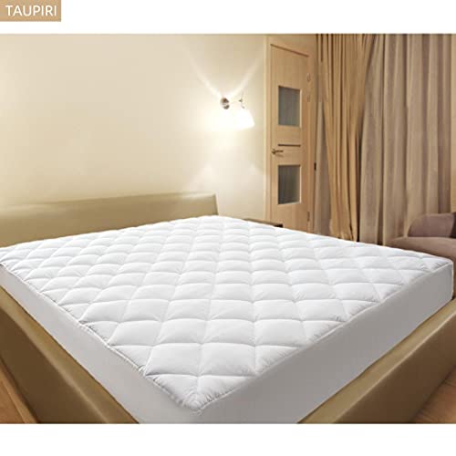 Quilted Mattress Pad Cover with Deep Pocket, White - Cooling Topper