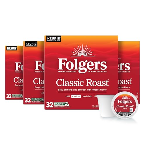 Classic Medium Roast Single Serve Coffee Pods - 128 Count (4 x 32 Packs)