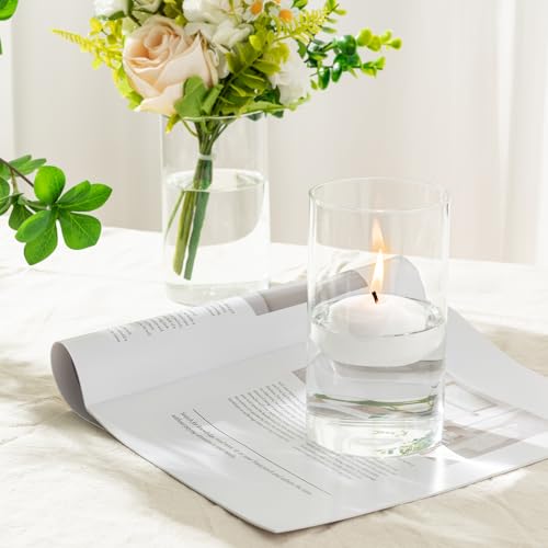 12-Pack Clear Glass Cylinder Vases 6 Inch Tall for Wedding Centerpieces