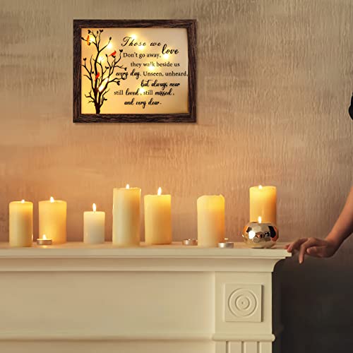 10x8 Inch Wooden Memorial Shadow Box with LED Lights and Cardinal Design