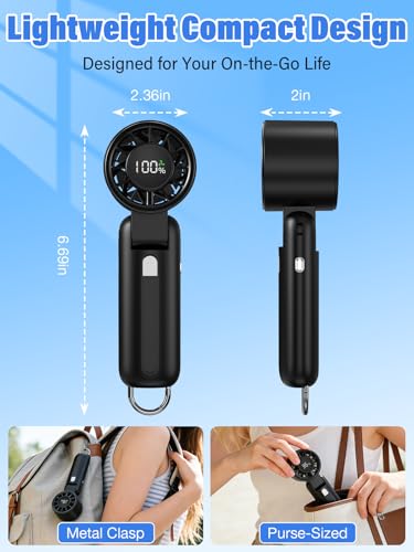 Portable Handheld Turbo Fan 100-Speed Rechargeable Mini Fan
