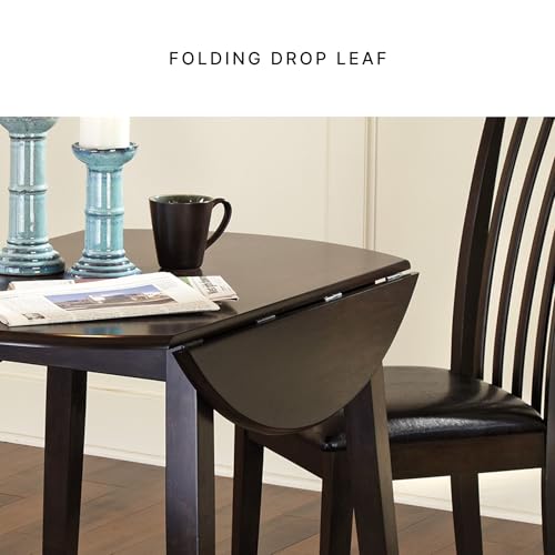 Small Round Drop Leaf Dining Table, 36-Inch Compact Kitchen Table