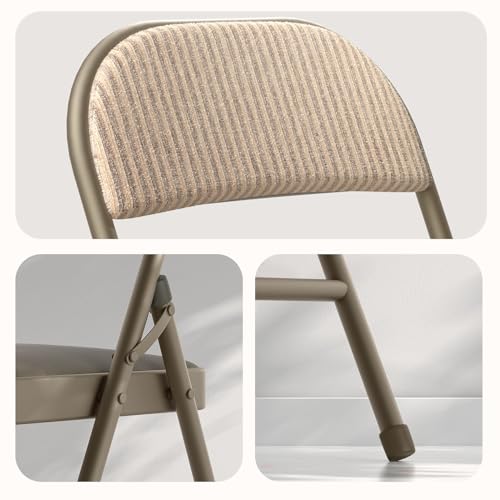 4-Pack Padded Folding Chairs, Fabric Upholstered Dining Chairs