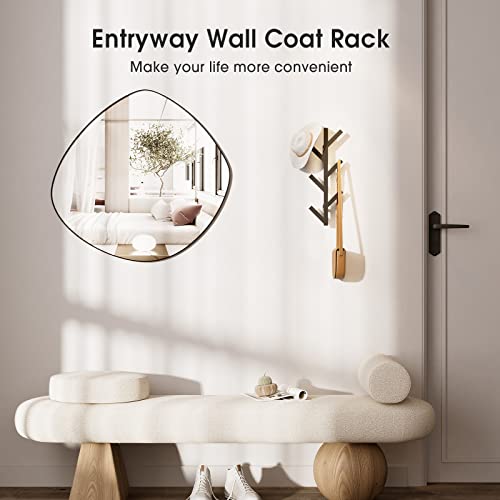16-Inch Wall Mounted Metal Coat Rack with 6 Hooks for Entryway