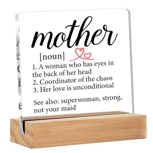Mother Gift Acrylic Sign - Decorative Desk Plaque for Mom's Birthday & Holidays