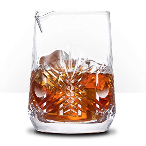 Hand Cut Cocktail Mixing Glass - 700mL Seamless Professional Barware