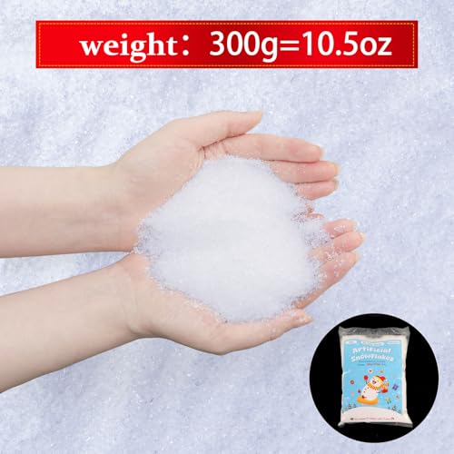 VICAMB 10.5oz White Christmas Artificial Flake Snow - Sparkling Snow Filler for Village Displays