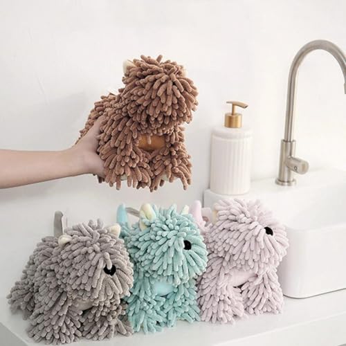 Soft Chenille Hand Towel Ball - Absorbent Cartoon Puppy Bathroom Decor