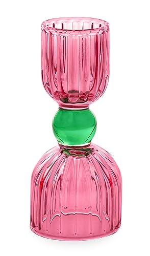 Ban.do Pink & Green Glass Cocktail Jigger - Double Shot Measuring Tool