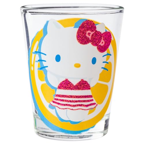 Hello Kitty Summer Pool Glass Set 4 Pack, 1.5oz Mini Drinking Glasses, Officially Licensed