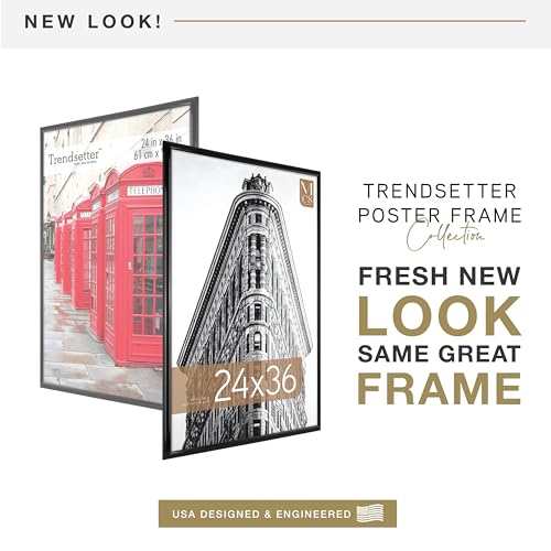 24x36 Poster Frame - Black High-Gloss Wall Picture & Art Print Frame