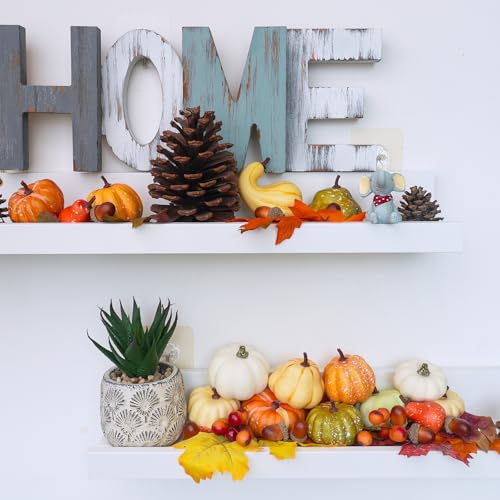 46-Piece Artificial Fall Harvest Decor Set: Pumpkins, Gourds, and Foliage