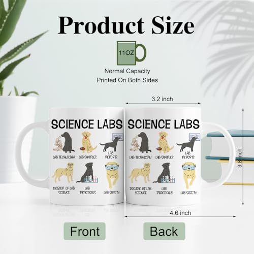 Cute Science Lab Dogs Labrador Retriever Coffee Mug 11oz - Funny Dog Gift