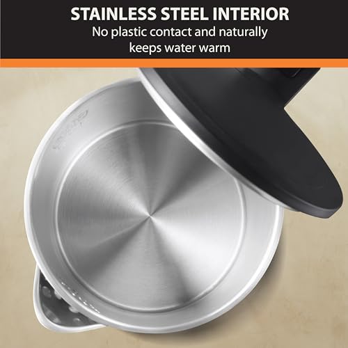1.5L Stainless Steel Electric Kettle, Cool-Touch Double Wall Water Boiler
