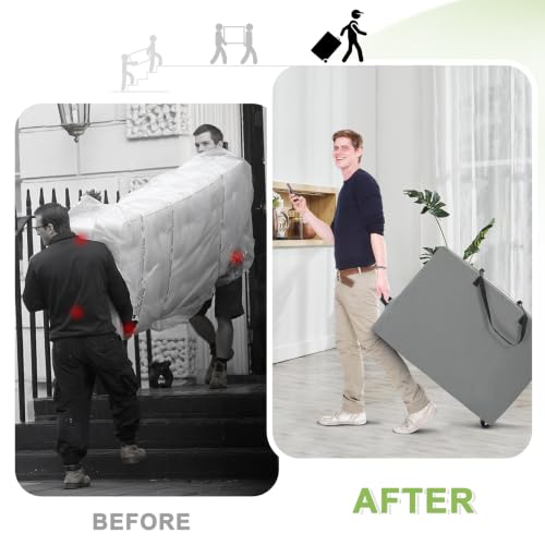 Heavy Duty Folding Mattress Bag with Wheels - Fits 6" Queen Size
