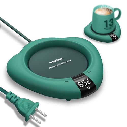 TRILINK Green Coffee Mug Warmer for Desk - Auto Shut Off, Adjustable Temperature
