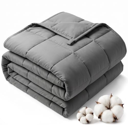 Cooling Weighted Blanket 15 lbs - Twin Size, 48"x72", Grey