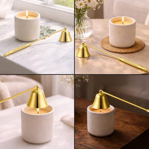 Gold Stainless Steel Candle Snuffer with Long Handle