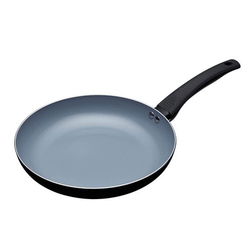 MasterClass Eco Induction Frying Pan with Healthier Ceramic Chemical Free Non Stick, Large, Aluminium/Iron, Black/Blue, 30 cm
