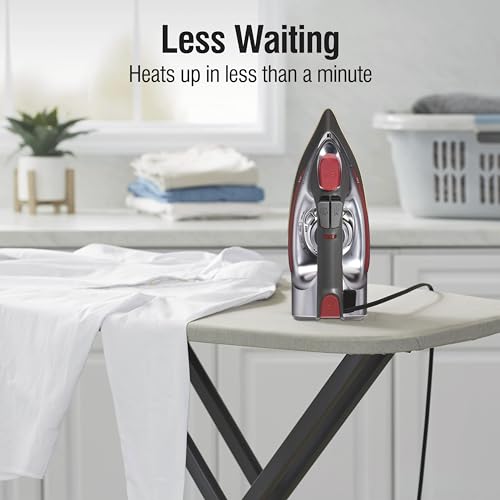 CHI Steam Iron for Clothes Titanium-Infused Ceramic Soleplate, 1700W, Vertical Steam