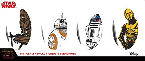 Star Wars Pint Glass Set - 16 oz. Character Glasses - Set of 4
