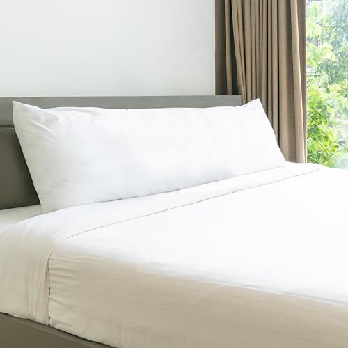 Long Body Pillow Insert - Soft Poly-Cotton Shell, 20 x 72