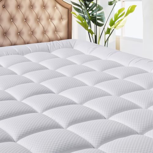 MATBEBY Full Size Mattress Pad - Cooling Breathable Quilted Mattress Topper with 21" Deep Pocket