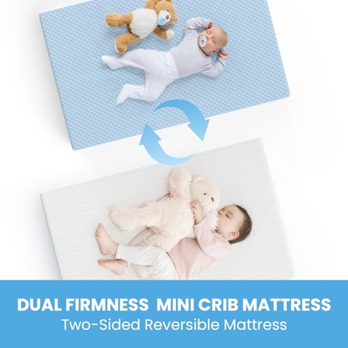 38x24 Dual-Sided Mini Crib Mattress - 4 Inch Breathable Gel Memory Foam