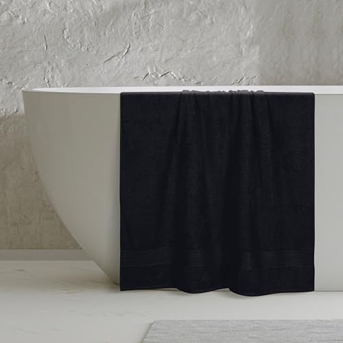 2 Pack Oversized Cotton Bath Sheets 35x70, Ultra Soft & Absorbent - Black