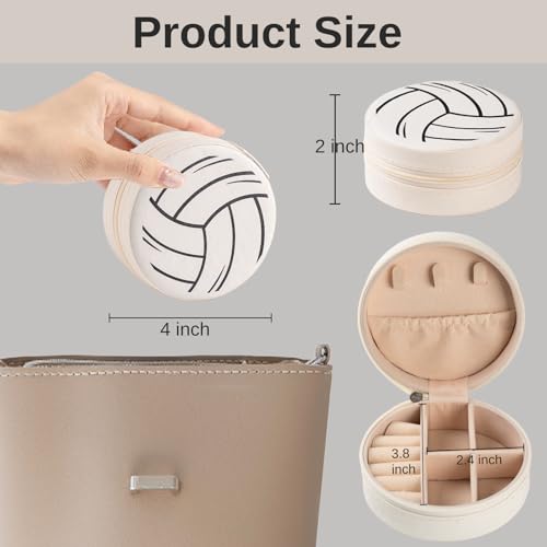 Mindoub Volleyball Travel Jewelry Case 18-Pack Round Portable Organizer for Athletes & Fans