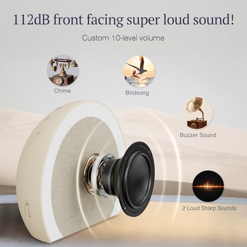 Loud Alarm Clock with Wireless Bed Shaker & Night Light for Heavy Sleepers