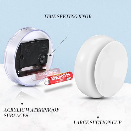 Waterproof Bathroom Wall Clock with Suction Cup, 3-Inch Small Digital Clock
