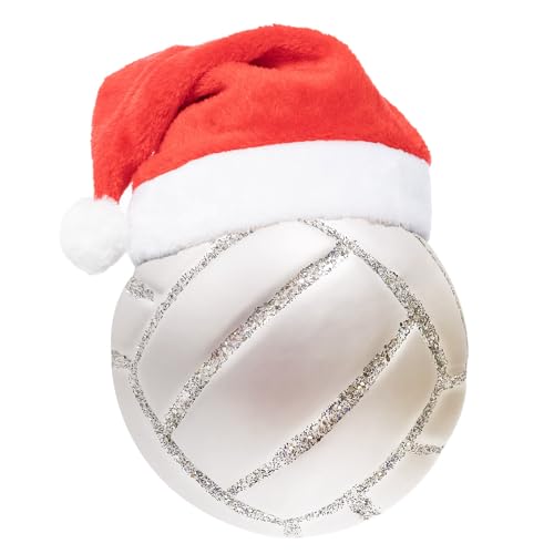 3.15" Glass Volleyball Christmas Ornament - Hand-Painted Holiday Decor