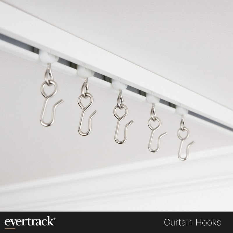 Dual Wheel Curtain Track Roller Carriers with Stainless Steel Hooks - 15 Pack