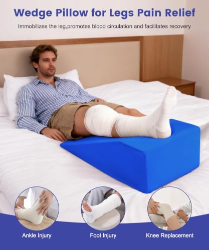 Knee Elevation Pillow for Post Surgery Recovery | Cooling Foam Wedge