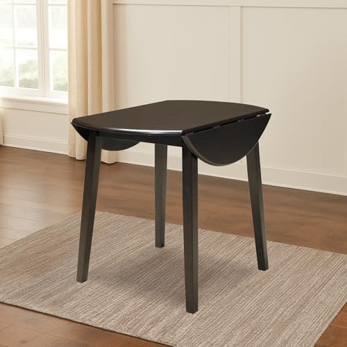 Small Round Drop Leaf Dining Table, 36-Inch Compact Kitchen Table