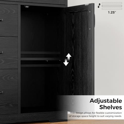 67.5" Tall Freestanding Kitchen Pantry Storage Cabinet with Doors & Drawer
