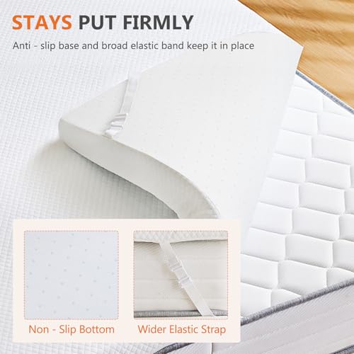 Memory Foam Mattress Topper, 3 Inch Cooling Gel, Soft Cover