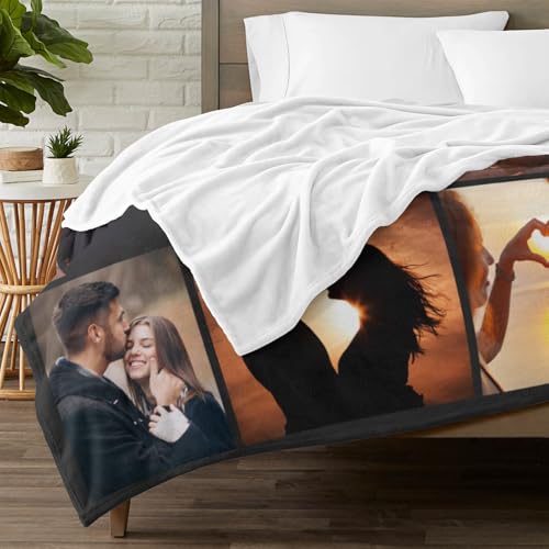 Personalized Photo Blanket - Custom Soft Flannel Throw with Picture & Text