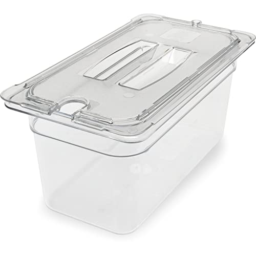 Carlisle FoodService Products Storplus Food Storage Container Food Pan, Chafing Pan with Spoonable Corners for Catering, Buffets, Restaurants, Polycarbonate (Pc), 1/3 Size 6 Inches Deep, Clear