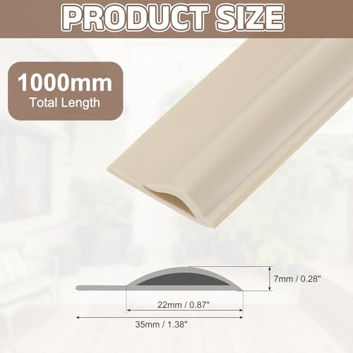Flexible Silicone Carpet Transition Strip - 3.2ft Adhesive Floor Trim