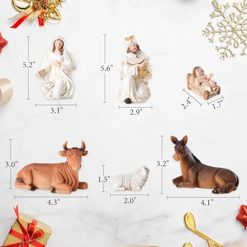 11-Piece Resin Nativity Scene Set - 8.4 Inch Christmas Tabletop Decor