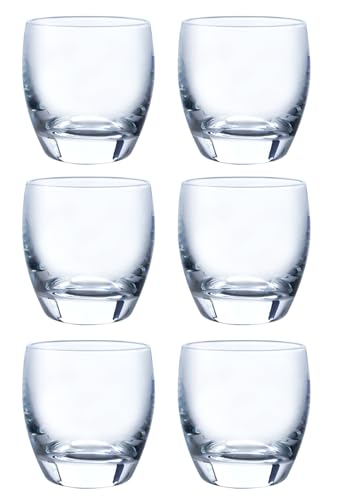 Toyo Sasaki Glass Cold Sake Cup Set of 6 3.4 fl oz (100 ml) Made in Japan, Dishwasher Safe, 2.4 inch Size