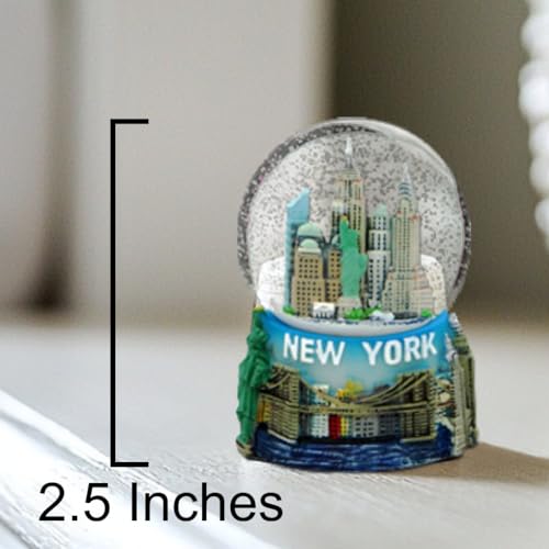 Mini New York City Skyline Snow Globe 2.5-Inch NYC Souvenir Figurine