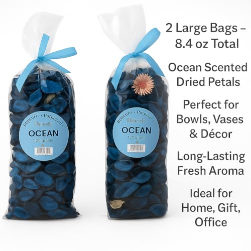 Ocean Scented Potpourri - 2 Pack Dried Botanical Blend for Home Decor