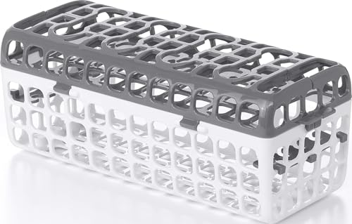 Dishwasher Basket for Baby Bottle Parts & Sippy Cup Accessories, Gray