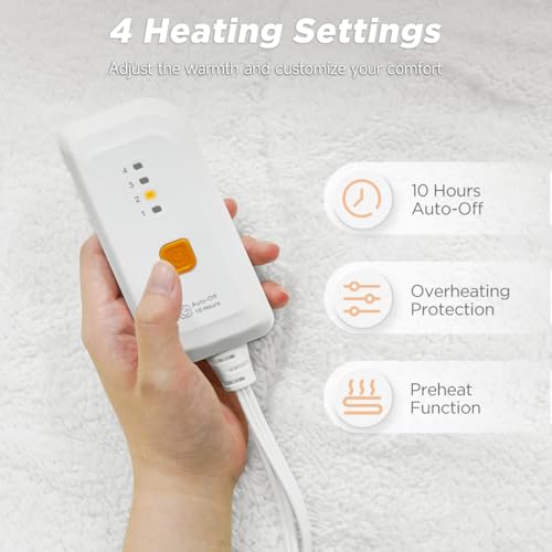Heated Mattress Pad Mini Twin Size with Timer & Auto Shut-Off